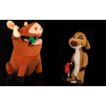 Two Plush Disney Teddies - Timon And Pumbaa. Characters From The Lion King.