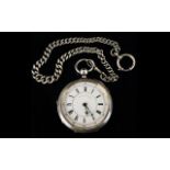 Victorian Period Large and Impressive Solid Silver Open Faced Chronograph Pocket Watch of Heavy