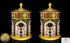 Royal Crown Derby Wonderful Pair of Top Quality and Imposing Old Imari Pattern - 22ct Solid Gold