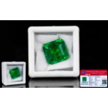 Emerald Loose Gemstone With GGL Certificate/Report Stating The Emerald To Be 10.62 cts 12.90 x 12.