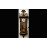 Junghans Walnut Cased Vienna Wall Clock, White Enamelled Dial With Roman Numerals,