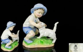 Royal Worcester Hand Painted Porcelain Figure ' Months of Year Series ' - September. Modelled by