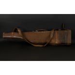 Leather Leg of Mutton Gun Case Steel fittings with leather shoulder strap. 30 inches in length.