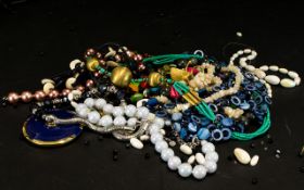 A Quantity Of Contemporary Fashion Jewellery A mixed bag containing blue plastic and gilt trim