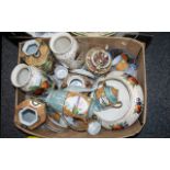 Box Of Mixed Pottery To Include Oriental Part Coffee Set, Vases,