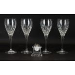 Waterford Crystal Set Of Four Nocturne Wine Glasses Each in good condition, height, 8.5 inches, each