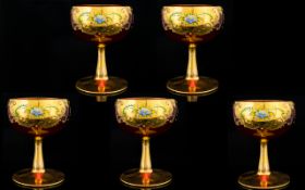 Four Mid Century Italian Gilt Wine Glasses All in very good condition,