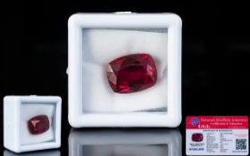 Ruby Loose Gemstone With GGL Certificate/Report Stating The Ruby To Be Cushion Shaped 10.77cts, 12.