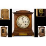 Winterhalder and Hofmeier Light Oak Cased Mantel Clock. c.