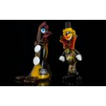 Venetian Glass Company Novelty/Comical Handblown Multi-colour Glass Figure Rooster/Clown (Rare).