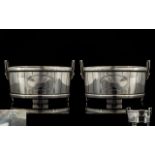 Ball Black and Co 1851 - 1874 New York Realistically Modelled Pair of Sterling Silver Salts,