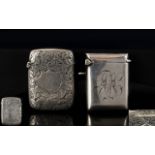 Anitque Period Pair of Silver Vesta Cases ( 2 ) In Total. Both Fully Hallmarked.