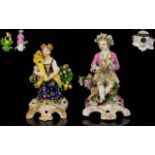 Derby - Very Fine Pair of Hand Painted Porcelain Figures From The Derby Factory,