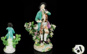 Chelsea Derby Hand Painted Porcelain Figure - Painted In Polychrome Enamels,