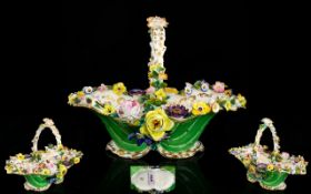 Coalbrookdale English Porcelain Ornamental Flower Basket Circa 1830 A Finely crafted Rococo style