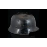 WWII Interest German Deutsche Feuerwehr - Fire Protection Helmet Of typical form complete with