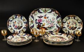 A Set Of Ten 19th Century 'Imperial Stone China' Serving Plates Each in traditional Imari style