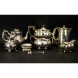 Collection of Silver Plate Items to include an attractive Teapot engraved 'Lieut T B Bannister on