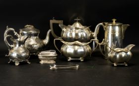 Collection of Silver Plate Items to include an attractive Teapot engraved 'Lieut T B Bannister on