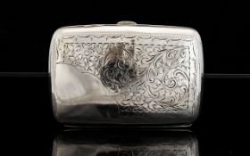 Antique Silver Cigarette Case Of rectangular form with gilt interior,