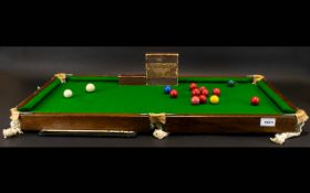 Antique Thurston Miniature Snooker Billiard Table Circa Early 1900s With Nice Original Thurston