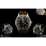 Omega - Military 1953 RAF Issue Pilots Stainless Steel Wrist Watch with Attached Original Leather