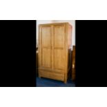 A Contemporary Golden Oak Scandinavian Style Wardrobe Large double door wardrobe of Modern,
