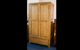 A Contemporary Golden Oak Scandinavian Style Wardrobe Large double door wardrobe of Modern,