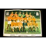 Manchester United 1968 Team Autographs - on large team picture (folded).