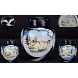 Moorcroft - Collectors Club Only Ltd and Numbered Edition Tubelined Lidded Ginger Jar ' Arctic