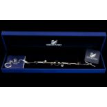 Swarovski Crystal Contemporary Bracelet Boxed and certificated multi-link geometric silver tone