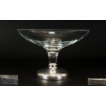 Broadway - Silversmiths Large and Impressive Silver Based Krosno Glass Fruit Bowl / Comport.