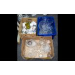 Mixed Lot Of Glass And Porcelain Comprising Wine Glasses, Pint Glasses, Fruit Bowl, Cut Glass Vases,