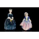 Royal Doulton Figurine HN 2347 'Cherie' in royal blue colourway, 6 inches in height.