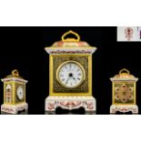 Royal Crown Derby Old Imari Pattern 22ct Solid Gold Band Mantel Clock,