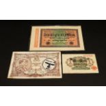 Three very interesting wartime banknotes.