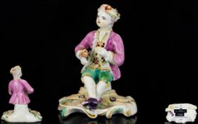 Longton Hall Porcelain Factory - Wonderful Hand Painted Soft Paste Porcelain Figure,