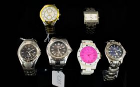 A Collection Of Fashion Wrist Watches Six In Total.