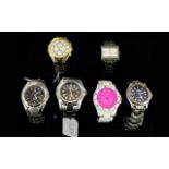 A Collection Of Fashion Wrist Watches Six In Total.