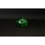 A Victorian 19th Century Green Glass Dump Height, 3 inches, diameter, 4 inches.