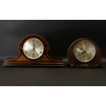 Two Early 20th Century Mantle Clocks Each Of Typical Art Deco Form To Include Small Semi Circular