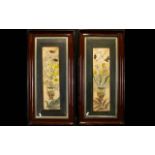 A Pair Of Watercolours Still Life Vases With Flowers Mounted And Framed. Early 20th Century.