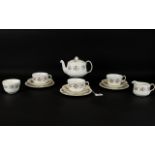 Minton 'Spring Bouquet' Part Tea Service - Fine Bone China Comprising Four Cups, Three Saucers,