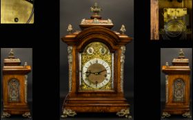 German - 19th Century M.S.M Large and Impressive Walnut Cased Bracket Clock of Majestic