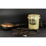 A Small Miscellaneous Lot Comprising a copper bed warming pan,