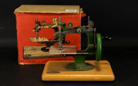 Vintage Grain Small Junior Hand Sewing Machine In original box - slight damage to box indicative