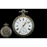 Ponctua Swiss Made Antique Period Excellent Quality - Keyless Precision White Metal Chronograph Open