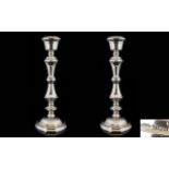 Elizabeth II - Early Period Good Quality Pair of Silver Candlesticks of Pleasing Form and The