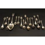 A 19th Century Silver Tablespoon Together with a collection of souvenir spoons - various designs,