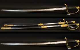 Two Replica American M1850 Sword And Scabbards Each 44 inches in length,